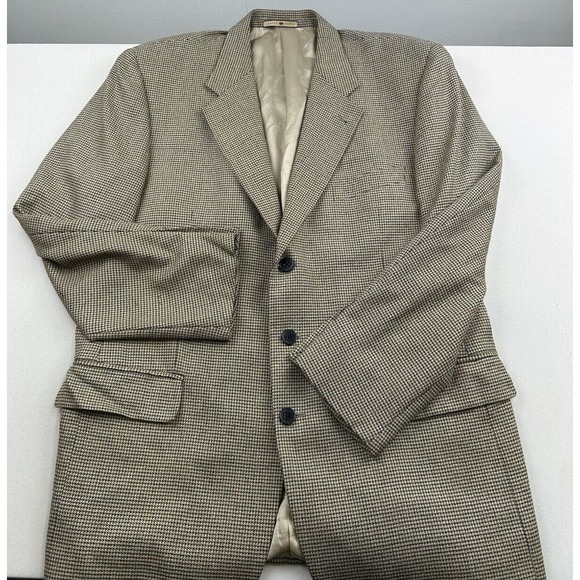 Joseph Abboud Other - Joseph Abboud Sport Jacket‎ Blazer Mens 42R Wool Silk Houndstooth Gold Black